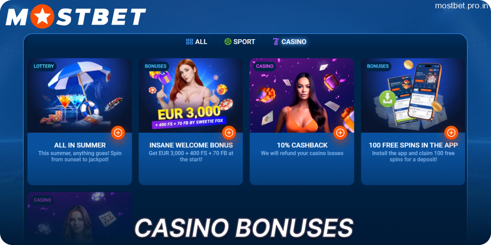 Mostbet casino bonuses for Indian players