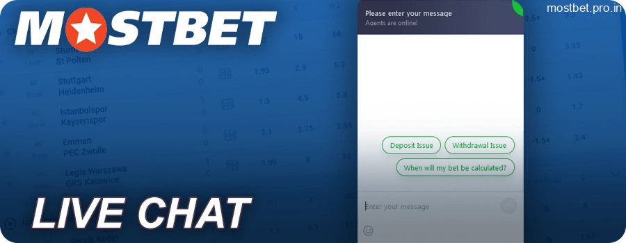 Contact the Mostbet casino via live chat